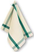 Torchon coton Grand-Mère - Ecru/Vert sapin