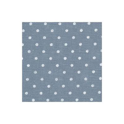 Belfast Petit pois 12,6 fils - 5269 bleu ardoise pois blanc