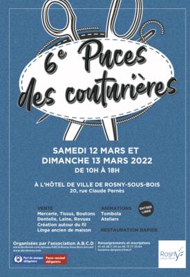 12 et 13 mars 2022 : puces des couturières - ROSNY SOUS BOIS (93)