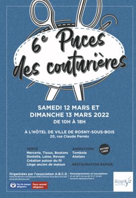 12 et 13 mars 2022 : puces des couturires - ROSNY SOUS BOIS (93)