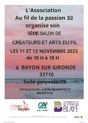 11 et 12 novembre 2023 : 6me salon de Bayon Sur Gironde (33)